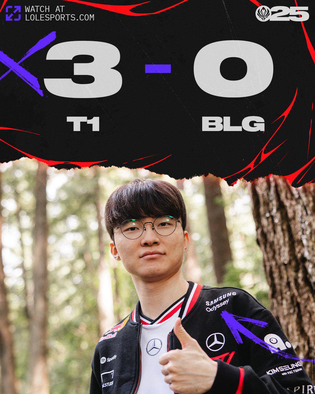 《0》Faker操控瑞茲三殺主宰團戰，T13-0戰勝BLG成功晉級決賽
